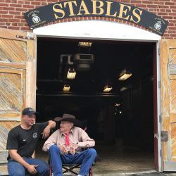 Old Guard: Customer at the Caisson Ferrier Shop with a Soldier on the United States Army Tour