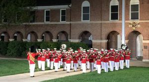The most famous of US military bands, The President's Own USMC Band at the Evening Parade at the Marine Corps Barracks, Washington